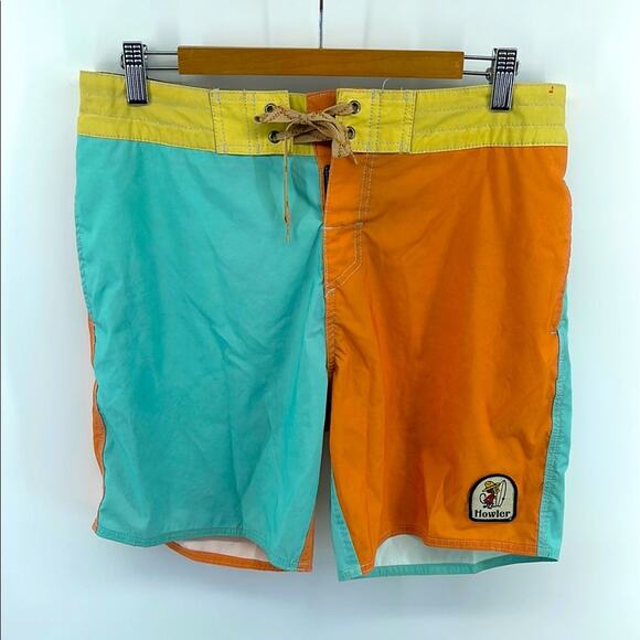 Howler Bros. Colorblock unlined surf beach board shorts sz 34 - Picture 1 of 8